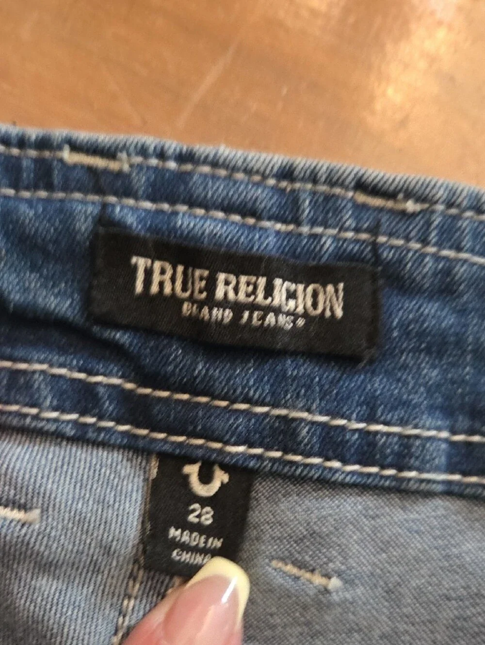 True Religion Womens Blue Denim Cargo Pants